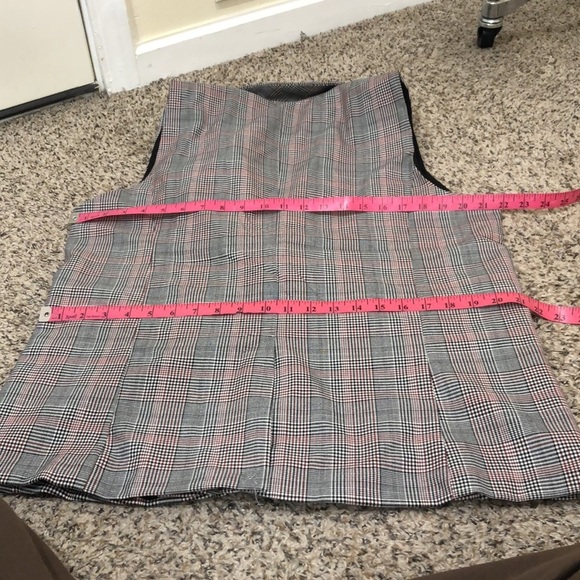 NWT Rachel Zoe Vest Size Large White Black Red Houndstooth - Picture 8 of 9